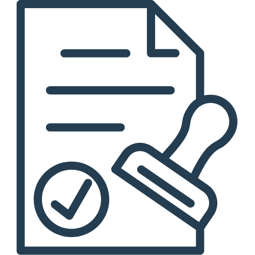 Ikon af dokument med stempel